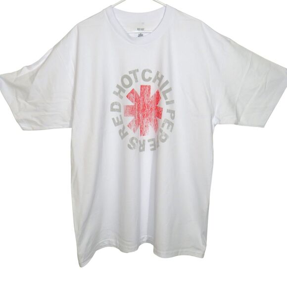 RHCP Red Hot Chili Peppers Band Tee White Heavyweight Cotton Tee Unisex Small - Picture 1 of 8